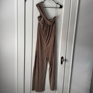 LUSH Pleated Metallic Jumpsuit